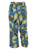 Moschino Pre-Owned 2024 Leaf Print Rayon Trousers - Blue
