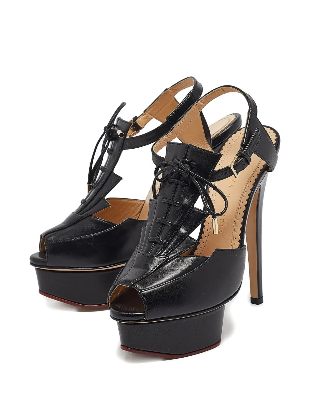 Charlotte Olympia pre-owned 120mm leather platform sandals | Image 2