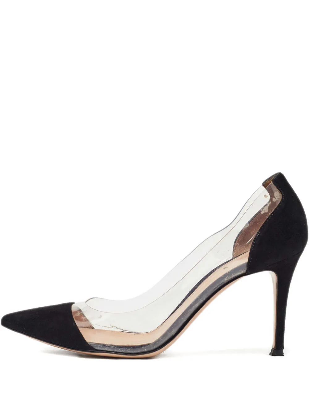 Gianvito Rossi pre-owned 85mm pointed-toe clear-panel pumps | Black | Image 1