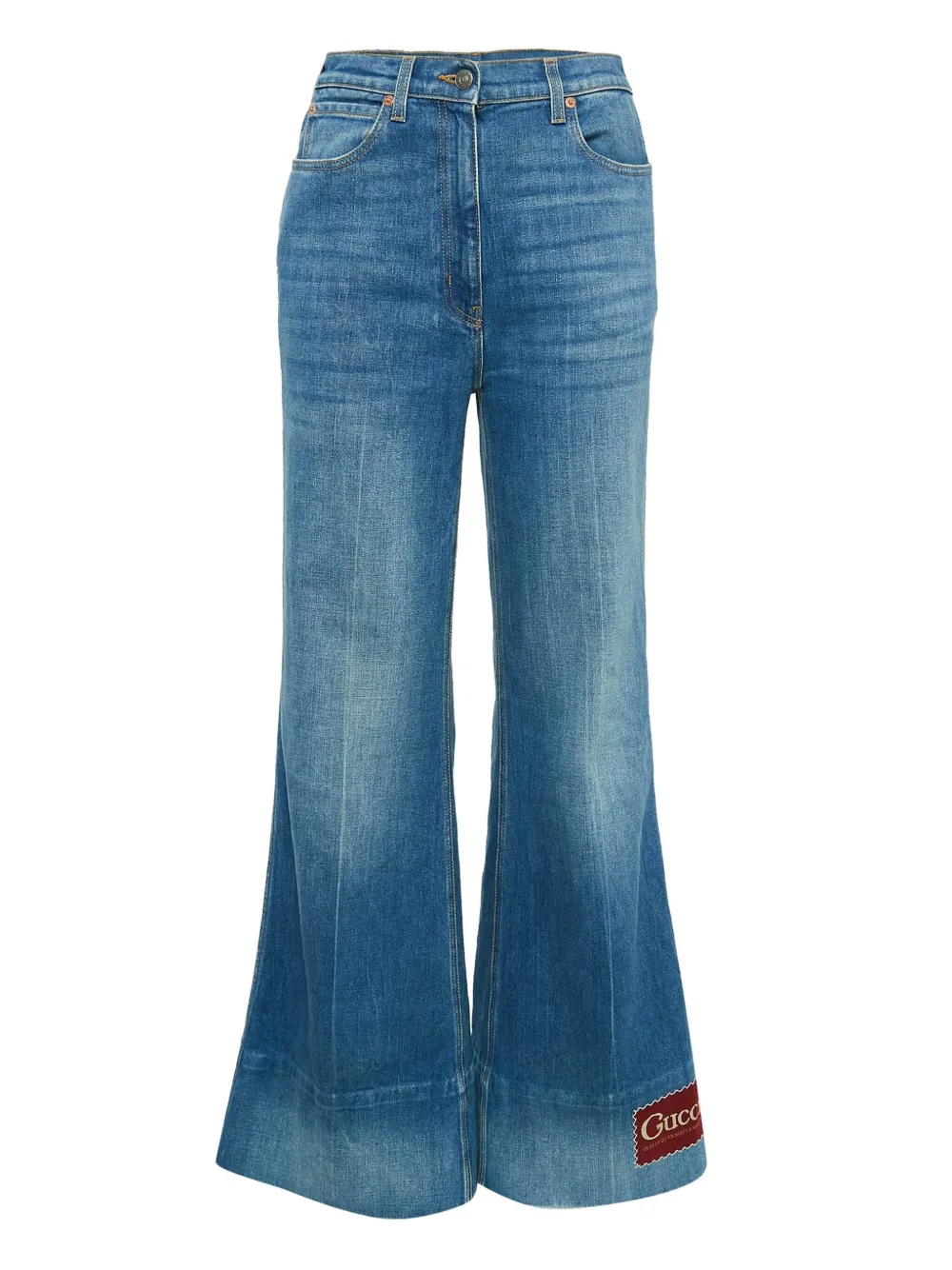 Gucci Pre-Owned logo-patch flared jeans | Blue | Image 1