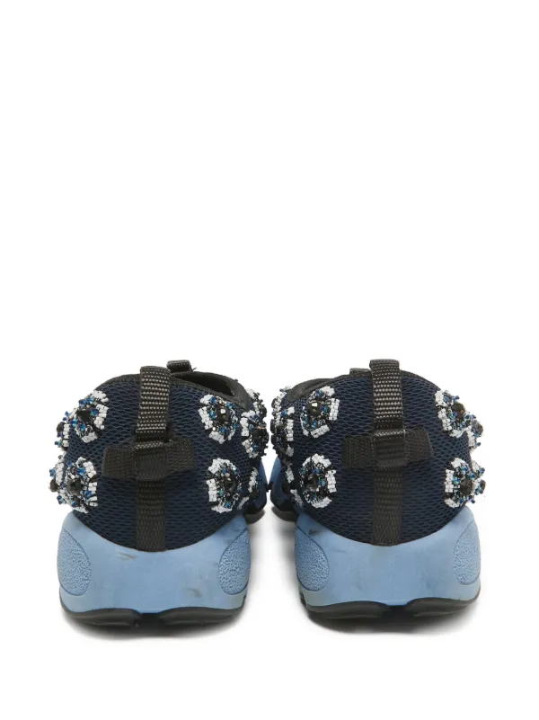 Christian Dior レディース レザー/ナイロン スニーカー ネイビー Christian Dior Pre-Owned Fusion slip-on Sneakers | Blue | FARFETCH