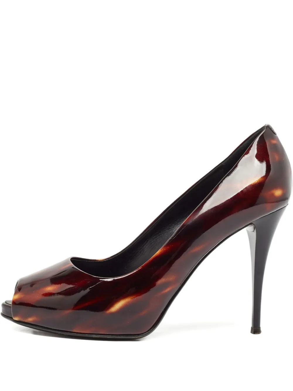 Giuseppe Zanotti Vintage 120mm patent-leather peep-toe pumps | Brown | Image 1