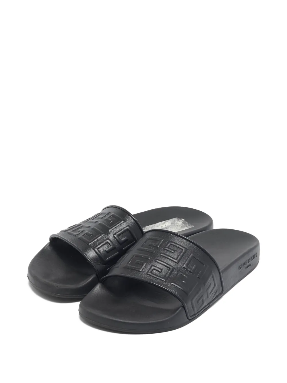 Givenchy Pre-Owned Leren slippers met reliëf - Zwart
