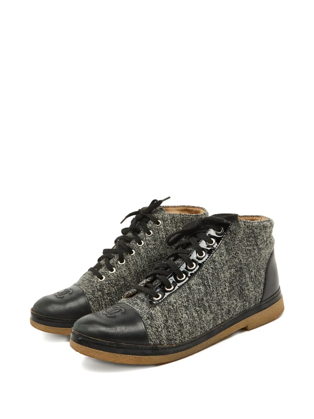 CHANEL Pre-Owned tweed leather sneakers | Image 2