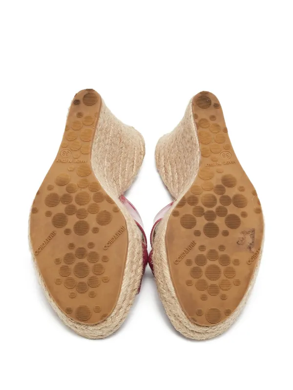 Jimmy Choo Pre-Owned 120mm Phyllis Wedge Sandals Pink FARFETCH HK