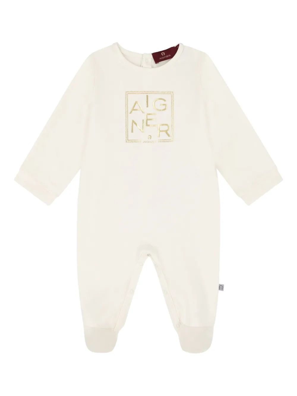 Aigner Kids Romper met logoprint Beige