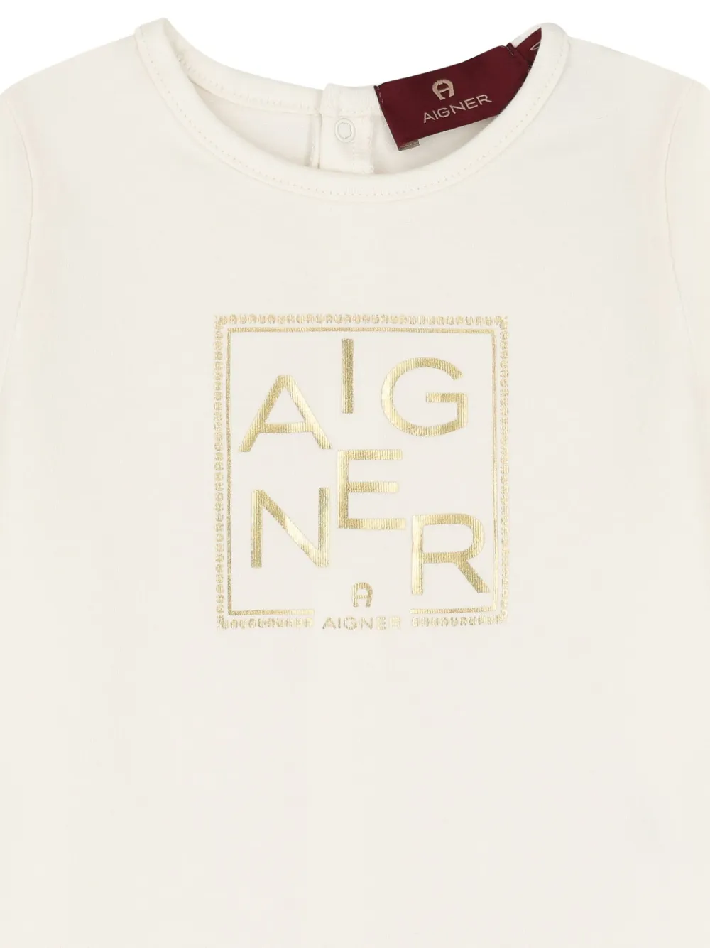 Aigner Kids Romper met logoprint Beige