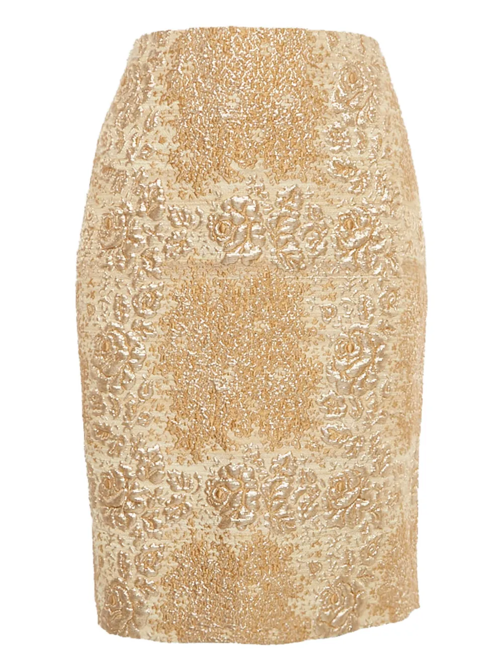 Valentino Garavani Pre-Owned lace-overlay silk skirt | Yellow | Image 1