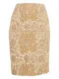 Valentino Garavani Pre-Owned lace-overlay silk skirt - Yellow