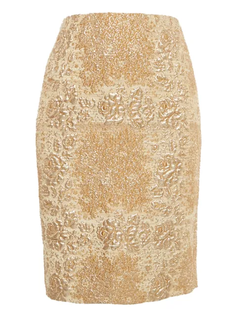 Valentino Garavani Pre-Owned lace-overlay silk skirt