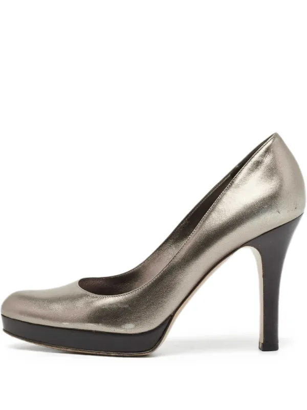 Gucci Pre-Owned 100mm metallic-leather Pumps Silver FARFETCH PH