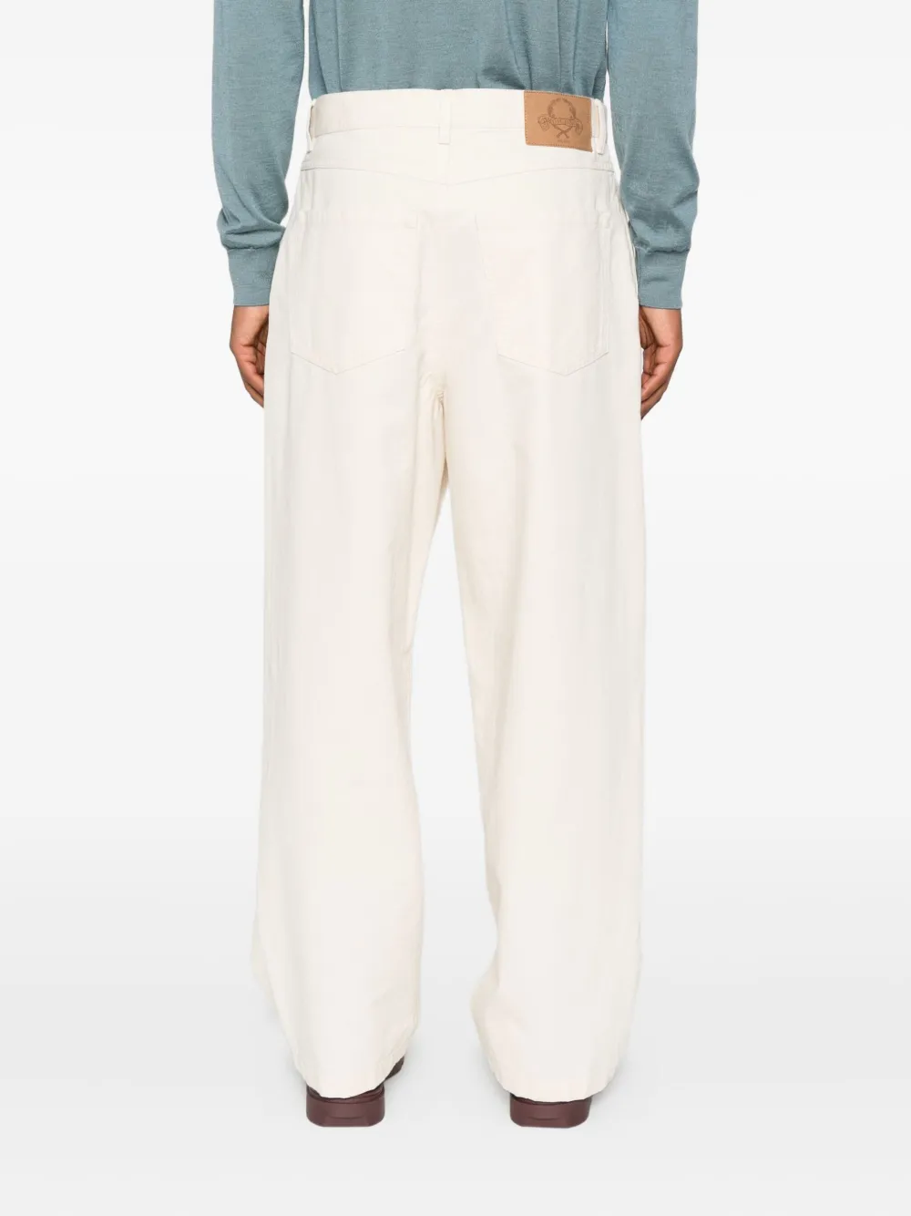 Moschino Broek met logopatch Wit