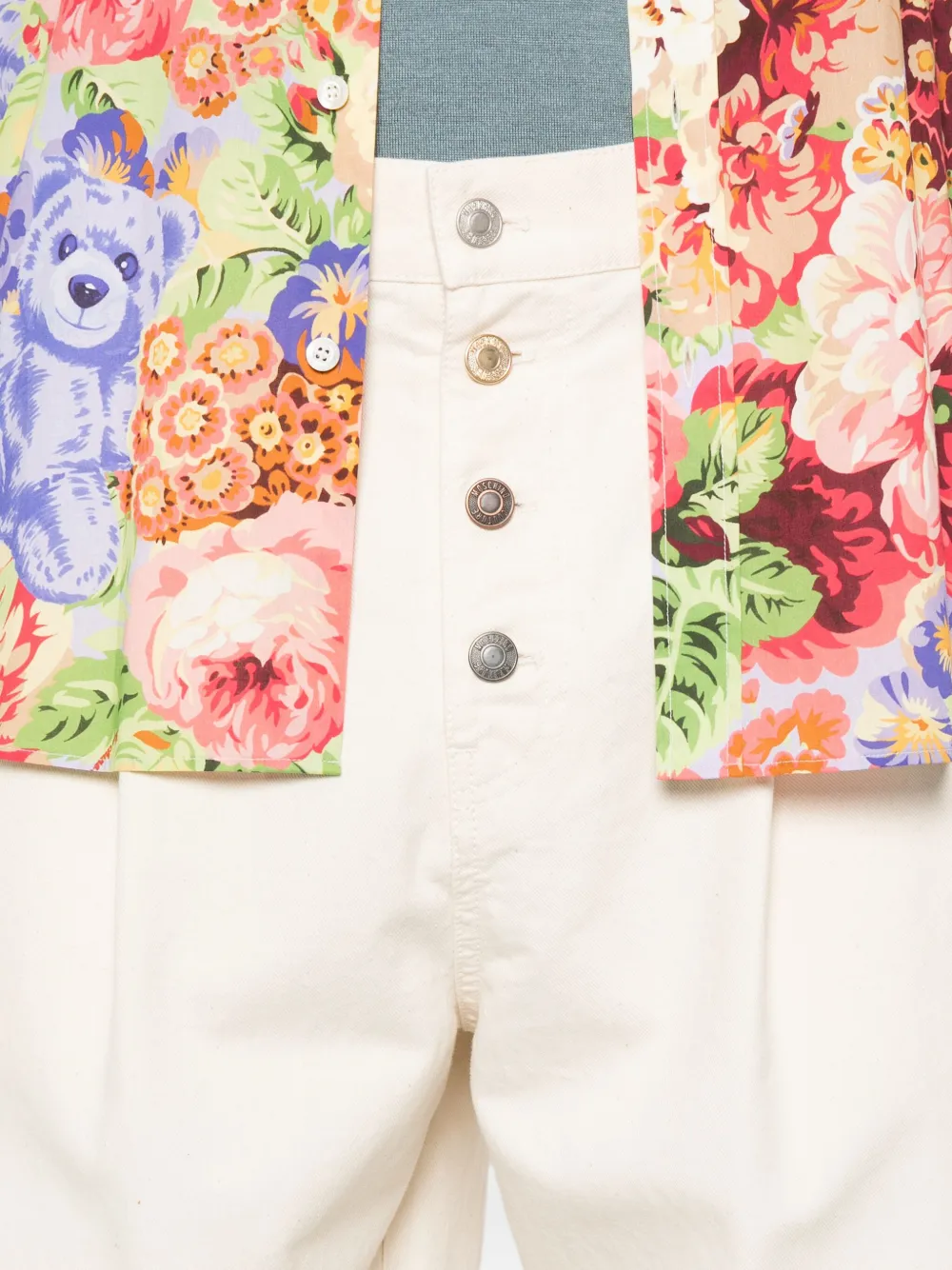 Moschino Broek met logopatch Wit