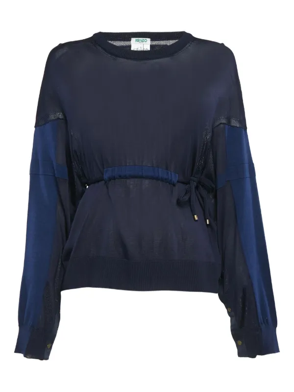 Kenzo Pre-Owned Drawstring Sheer Sweatshirt Blue FARFETCH JO