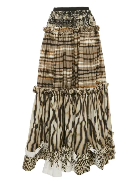 Just Cavalli Vintage pre-owned animal-print ruffled skirt