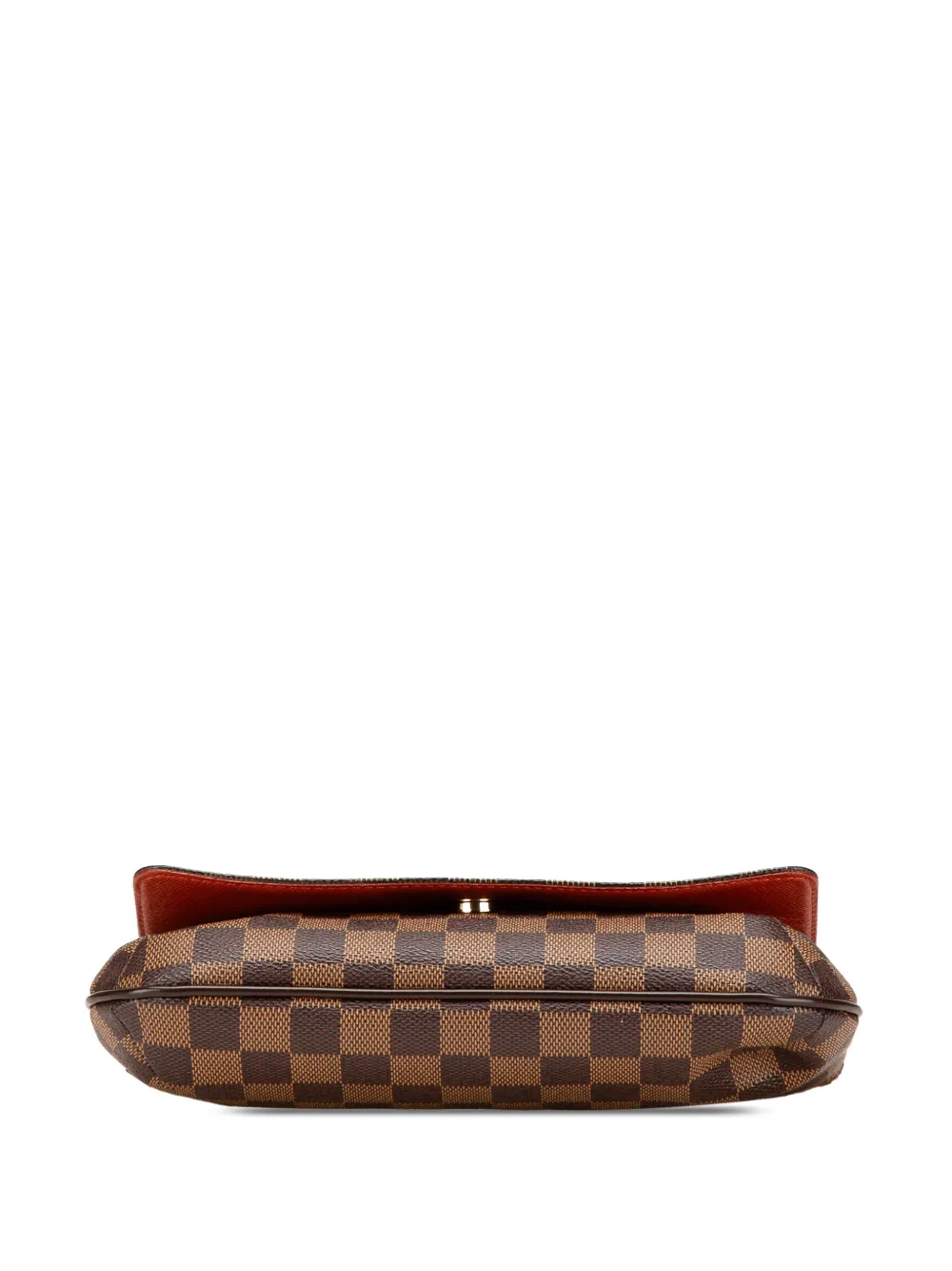 Pre-owned Louis Vuitton 2005 Damier Ebene Musette Tango Long Strap Crossbody Bag In Brown