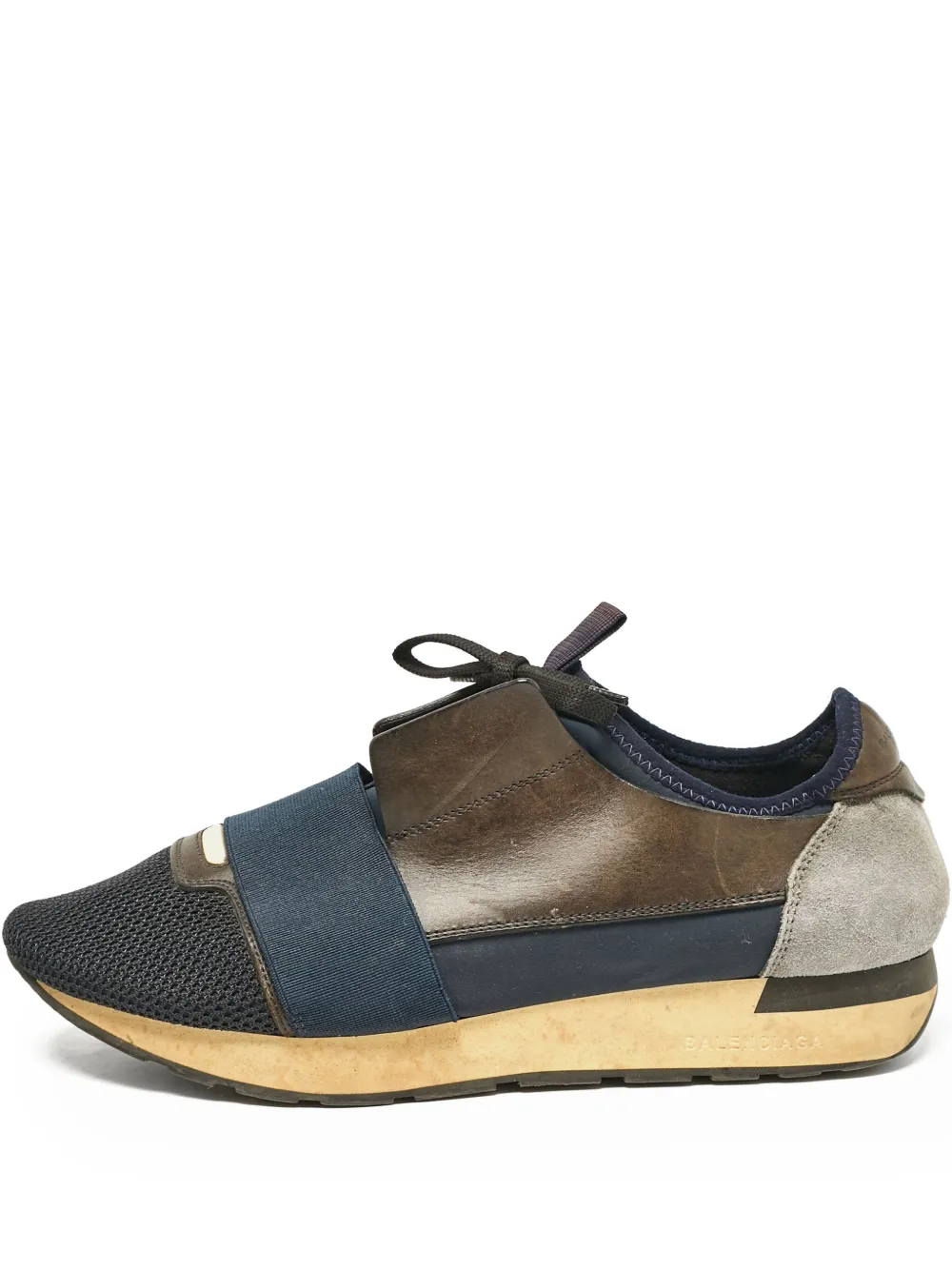 Balenciaga Pre-Owned mesh-panelled lace-up sneakers | Brown | Image 1
