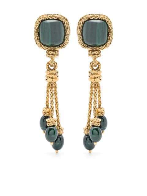 Aurelie Bidermann MIKI MALACHITE CLIP EARRINGS
