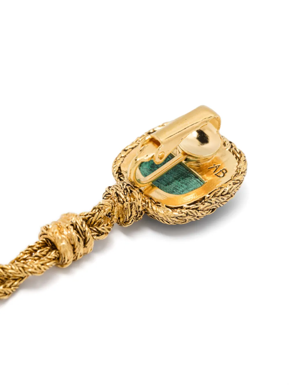 Aurelie Bidermann Miki Malachite clip-on earrings - Goud