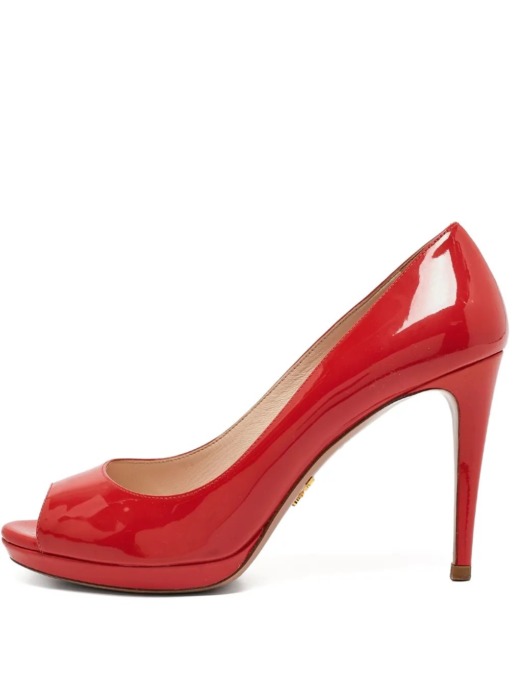 Prada Pre-Owned 100mm peep-toe platform pumps | Red | Image 1