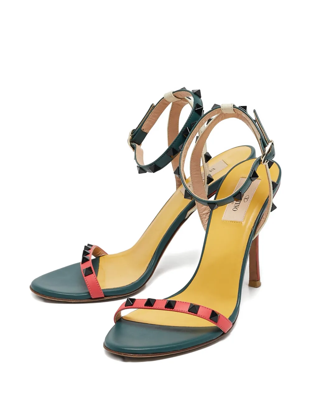 Valentino Garavani Pre-Owned 105mm Rockstud leather sandals | Heeled Sandals | Image 2