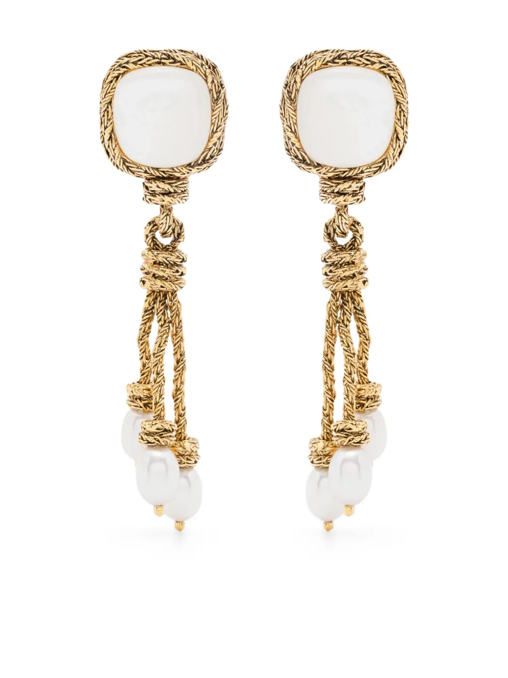 Aurelie Bidermann MIKI MOTHER OF PEARL CLIP EARRINGS | Gold | Image 1