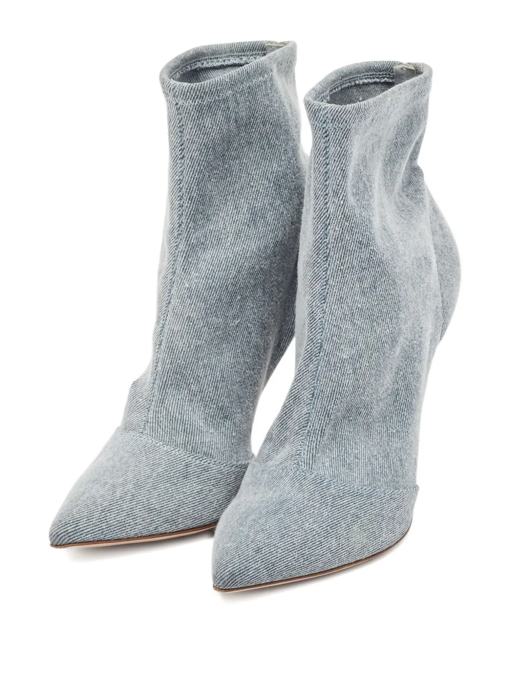 Gianvito Rossi Pre-owned 100 mm denim laarzen met puntige neus - Blauw