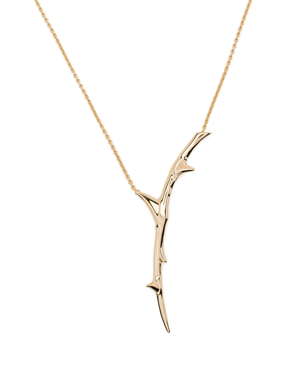 Shaun Leane Rose Thorn Single Drop Necklace In Gold