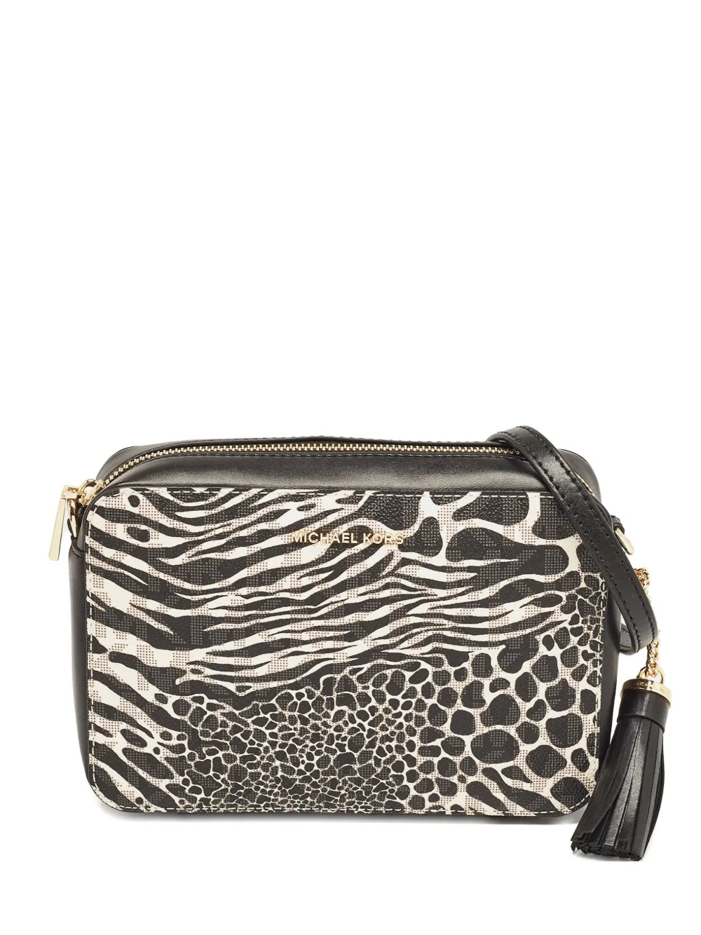 Michael Kors Vintage アニマルパターン ショルダーバッグ - ブラック Michael Kors Vintage アニマルパターン ショルダーバッグ - ブラック