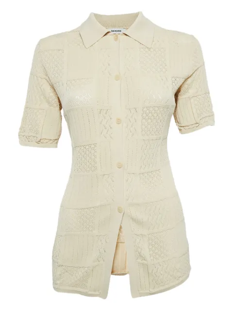 SANDRO Pre-owned geometric-knit shirt