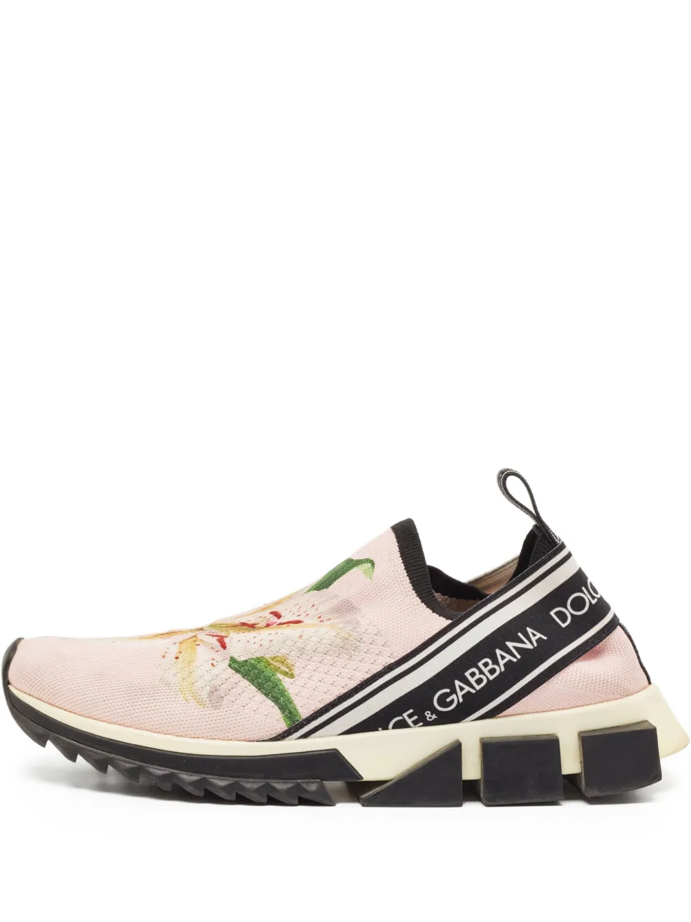 Dolce & Gabbana Pre-Owned floral-embroidered slip-on sneakers | Pink | Image 1