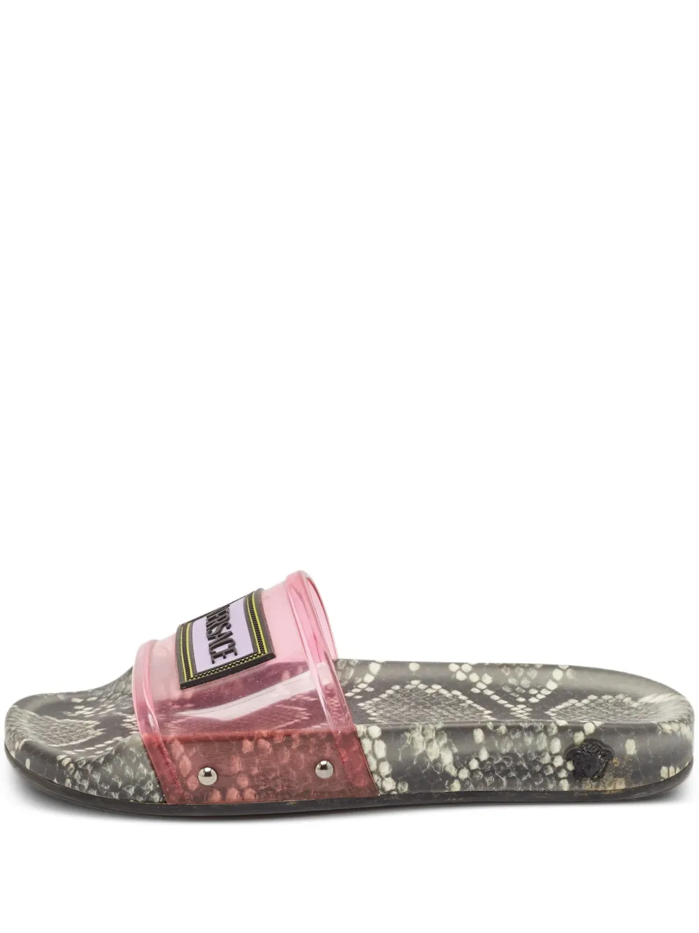 Versace Pre-Owned python-print slides | Green | Image 1