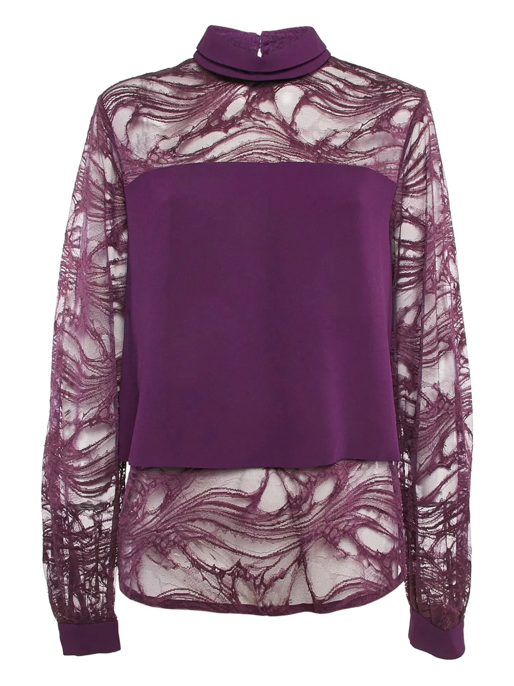 Elie Saab top de archivo con encaje | morado | Image 1