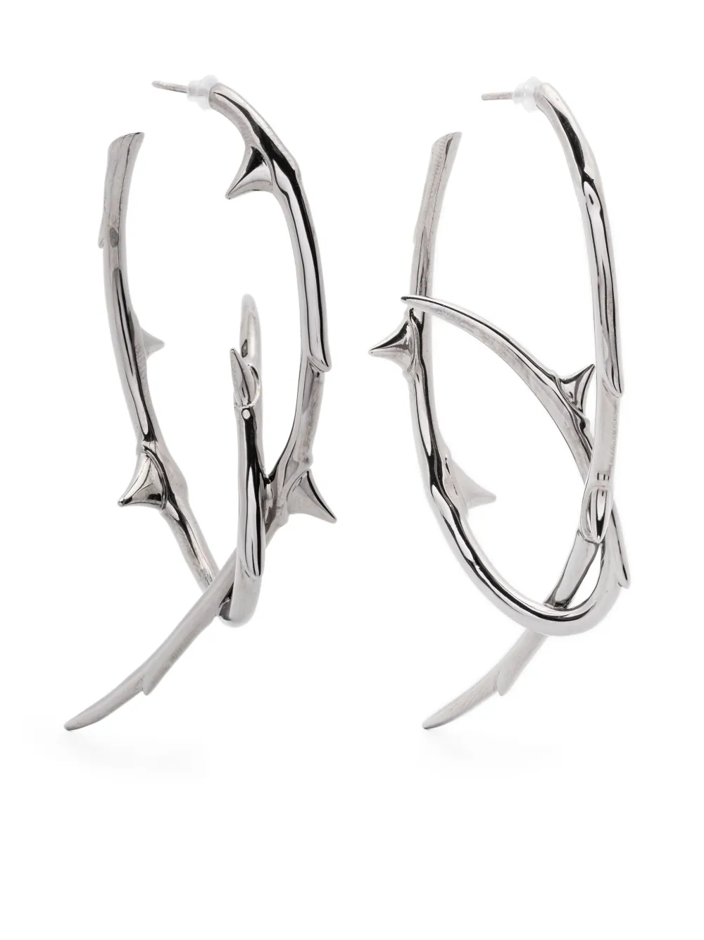 Shaun Leane Rose Thorn Statement hoop earrings | Silver | Image 1