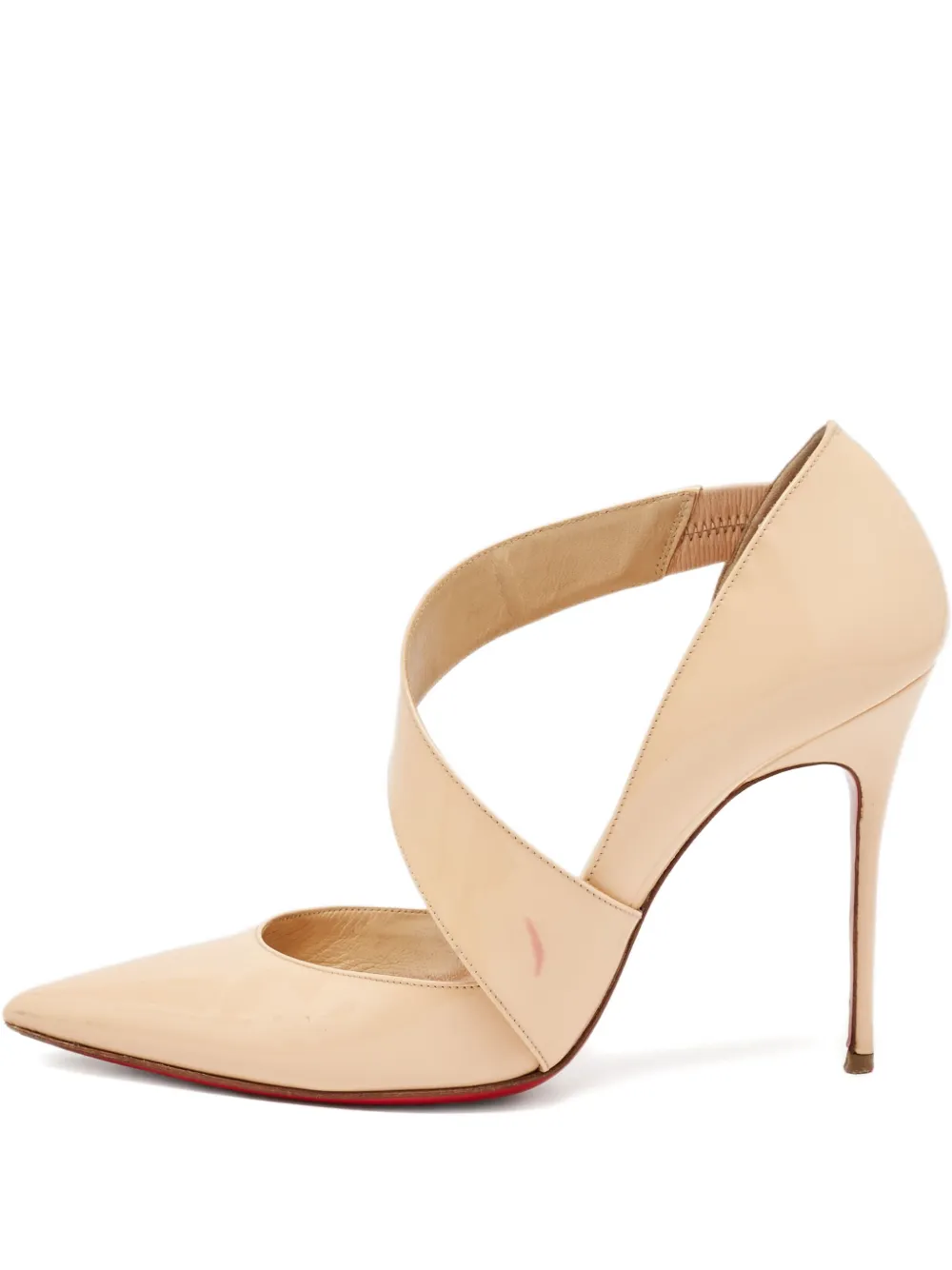 Christian Louboutin Pre-Owned leather cross-strap pumps - ニュートラル Christian Louboutin Pre-Owned leather cross-strap pumps - ニュートラル