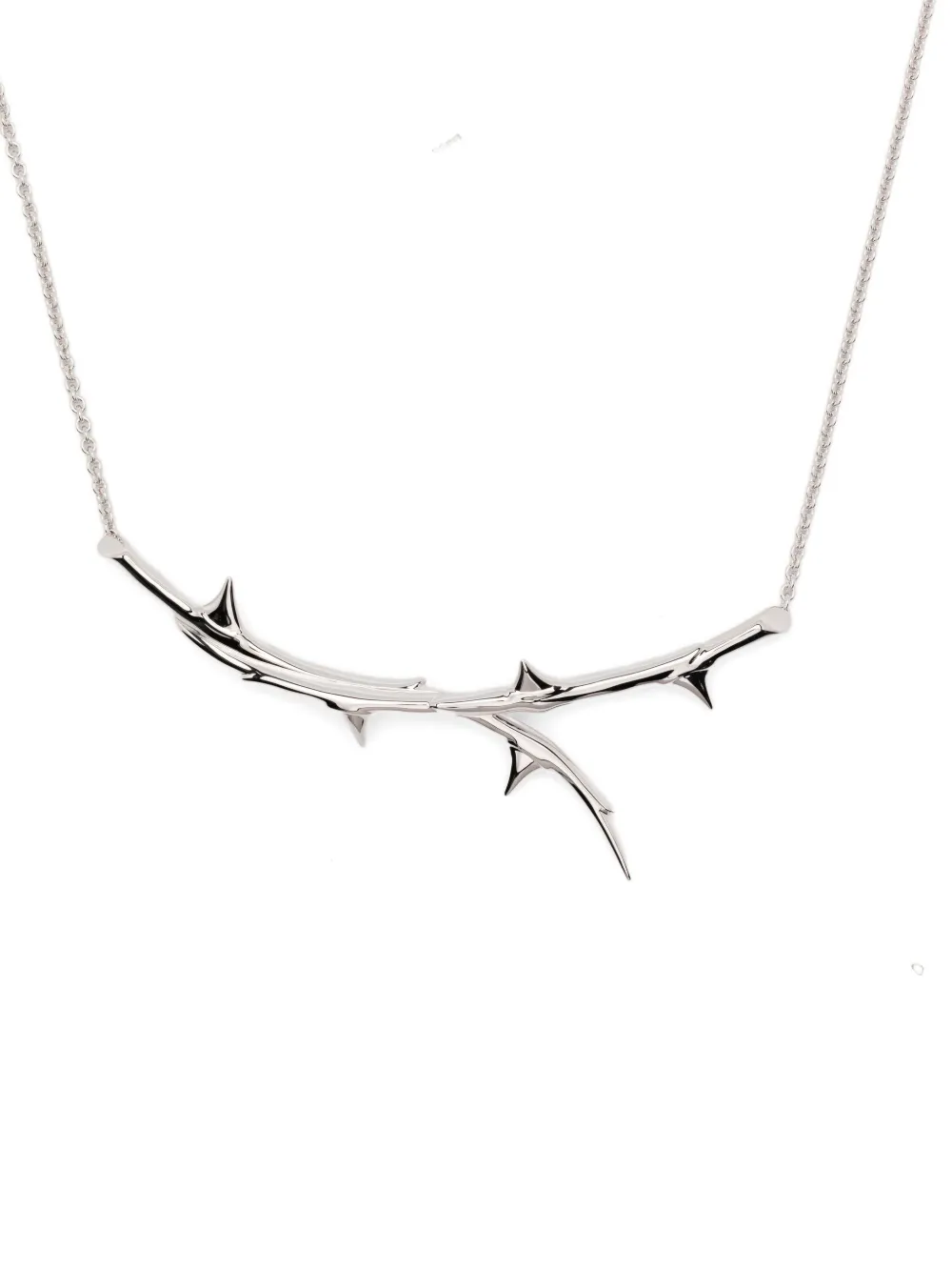 Shaun Leane Silver Rose Thorn Horizontal Necklace In White