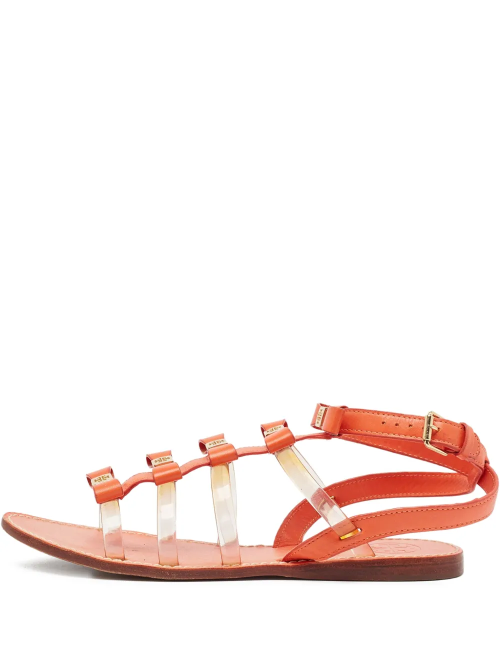 Tory Burch transparent-strap flat sandals | Orange | Image 1