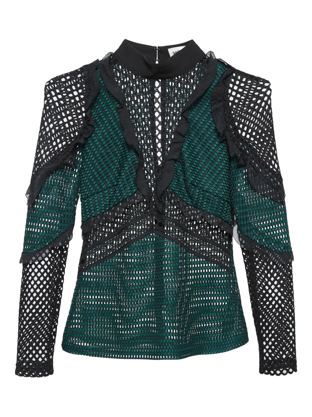 Self-Portrait pre-owned mesh panelled top | Green | Image 1