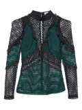 Self-Portrait pre-owned mesh panelled top - Green