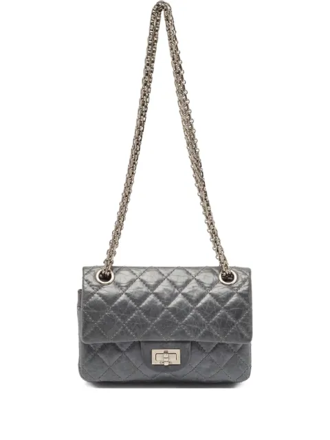 CHANEL Pre-Owned 리이슈 2.55 퀼팅 레더 숄더 백