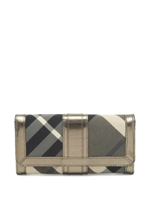 Burberry Pre-Owned محفظة ميتاليك كاروهات مضفرة
