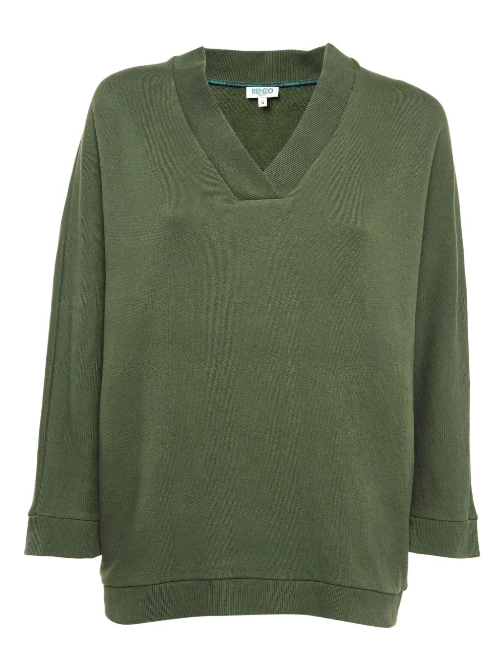 ribbed V-neck sweatshirt