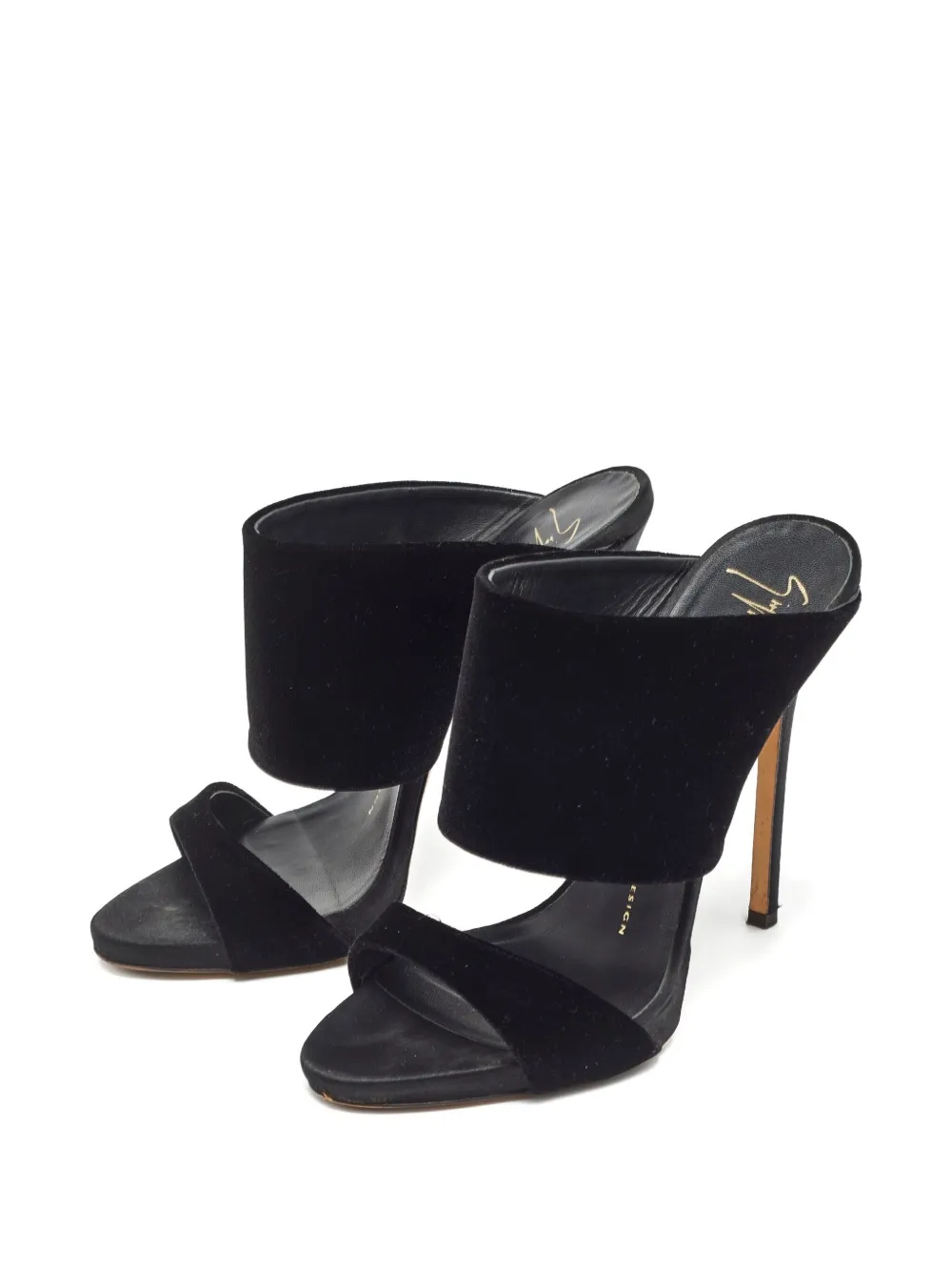 Giuseppe Zanotti Vintage 120 mm pre-owned Andrea sandalen met dubbele bandjes - Zwart