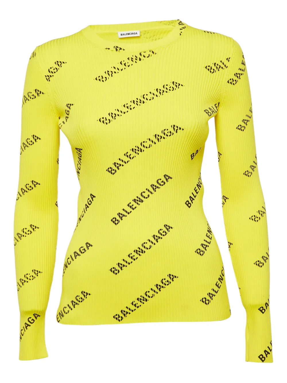 Balenciaga Pre-Owned ribbed logo top | Yellow | Image 1