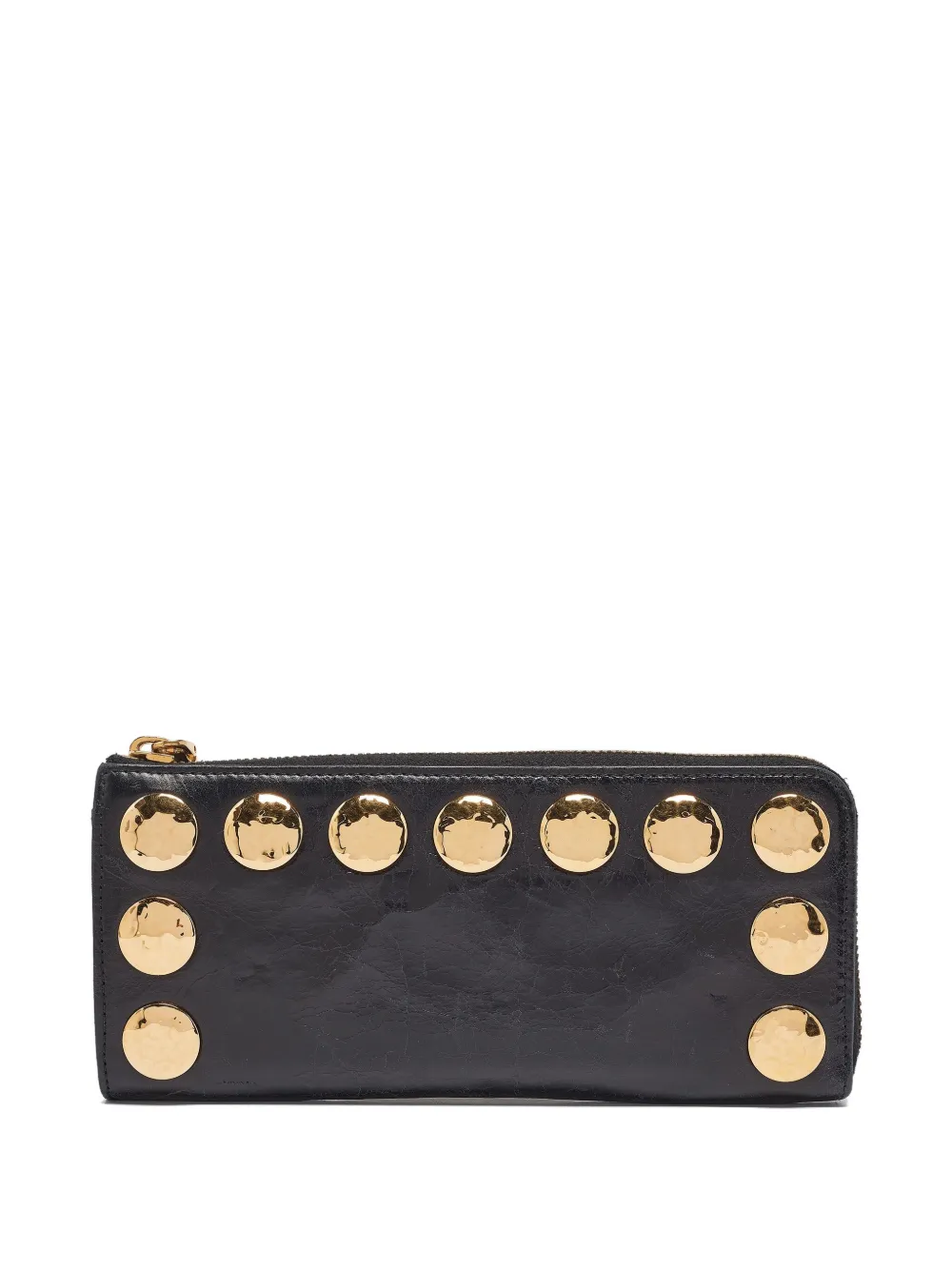 Pre-owned Miu Miu Studded Zip Wallet
