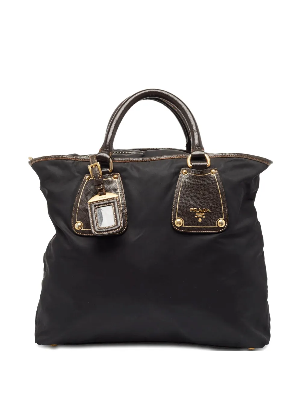 Prada Pre-Owned leather-trim tote bag | Black | Image 1