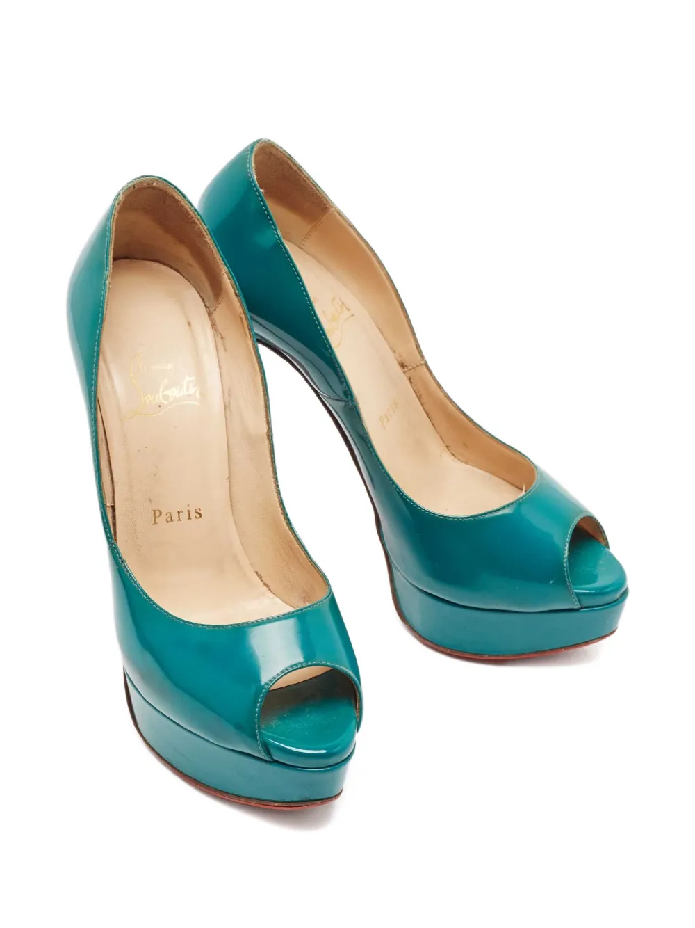 Pre-owned Christian Louboutin 140mm Leather Heeled Pumps In Green