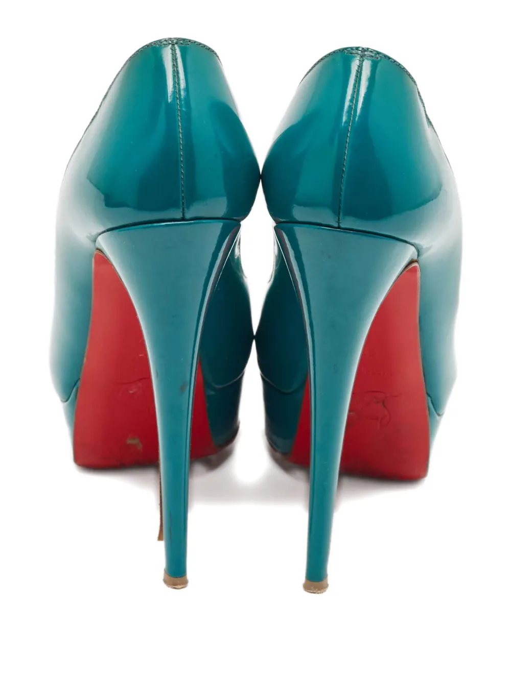 Pre-owned Christian Louboutin 140mm Leather Heeled Pumps In Green
