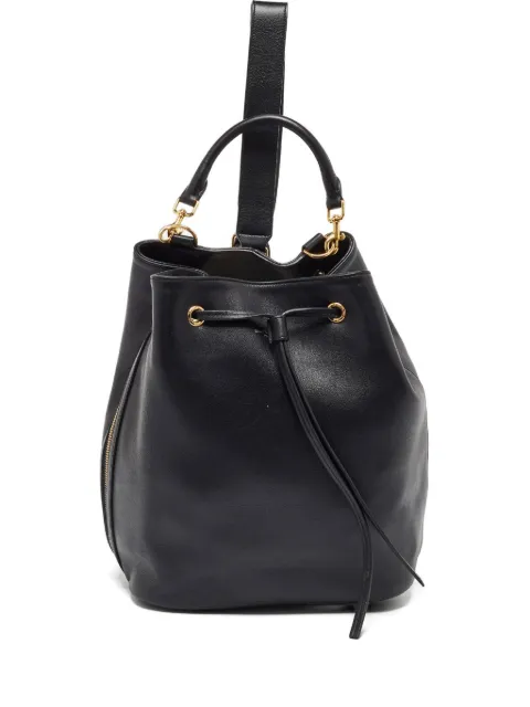 Saint Laurent Pre-Owned leather drawstring-fastening bucket bag