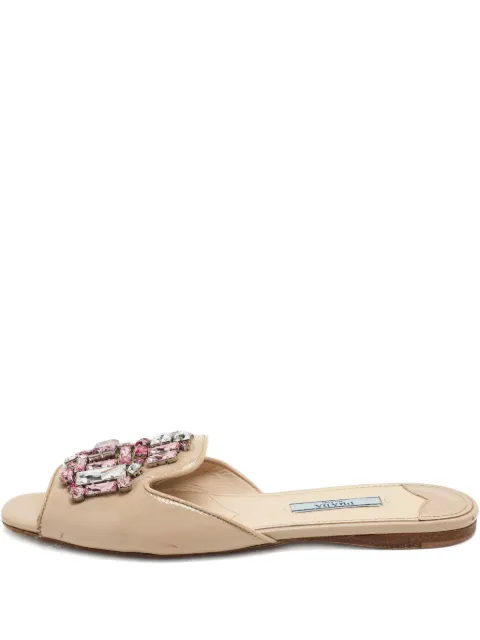 Prada Pre-Owned crystal-embellishment slides